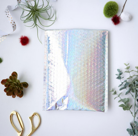 6.5x10 Silver Holographic Bubble Mailer